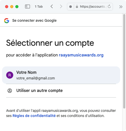 Autorisez l'accès à votre compte Google